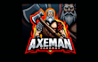 do awesome axe man mascot logo with express delivery