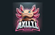 do creative axolotl head esport mascot logo for your company