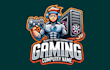 do wonderful gaming computer mascot logo design