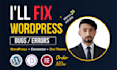 fix wordpress errors, elementor and divi bugs fast
