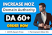 increase moz da domain authority 70 plus