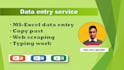 do excel data entry, copy paste job, web scraping, pdf conversion