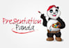 design presentation panda with a new logo