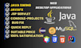 do java swing, javafx, servlet jsp , console project desktop app with database