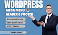 design,redesign header,footer,megamenu in wordpress website