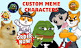 do meme coin 2d art meme character design crypto meme coin solana videos