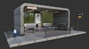 craft 3d bus stop design, exhibition stand, trade booth, kiosk , backdrop, stall