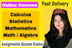 tutor math for grades 1 to 12, algebra, calculus,statistics