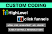 custom code in clickfunnels, gohighlevel