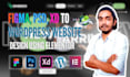 convert figma, PSD, and xd design to wordpress website using elementor
