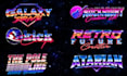 design a custom 80s retro synthwave logo