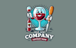 design glass red wine making mascot logo with express delivery