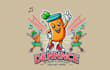 design dance mascot logo  very fast with super color