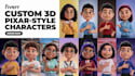 transform your imagination into pixar style 3d cartoon characters limited time