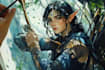paint a character illustration in a fantasy world