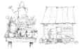 make black and white sketch pen drawing