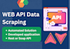 do API data scraping and develop web scraping applications
