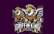do make grifin king mascot logo design with express delivery