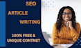 do SEO article writing  blog post writing  and content optimization