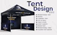 design modern canopy tent, feather flag, table cover, rollup banner