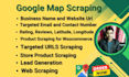 do web scraping or google map scraping, lead generation and web research