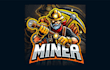 do awesome miner mascot logo with my creative thinking
