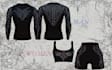 create dark cyber sigil and tribal designs for gymwear and streetwear