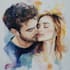 draw a watercolor couple portrait
