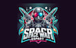 do creative space war mascot logo with express delivery