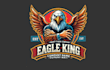 do make eagle king mascot logo design 1 day delivery