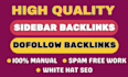 create high da and DR sidebar blogroll backlinks