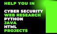 cyber security web research python java html  projects