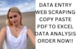 do accurate data entry, copy paste, PDF to excel, web scraping