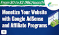 make website and add google adsense ads with seo traffic