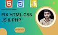 fix html css javascript js and PHP build attractive website
