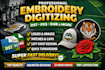 digitize image for embroidery digitizing design in dst in 1 hour