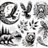 design custom flash tattoo in woodblock style