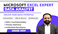 be your microsoft excel expert and data analyst