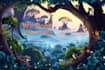 create a magical childrens book cover illustration