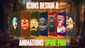 make icons and background animation in spine pro