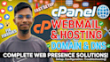 setup cpanel, webmail, hosting, domain, dns,fix issues