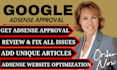 get your google adsense website approved with unique articles