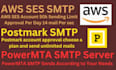 setup and provide SMTP providers like AWS ses, sendgrid, postmark, mailgun
