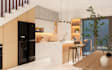 do kitchen interior design and 3d modelling full rendring