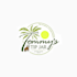 make awesome bull dog palm tree beach bar logo