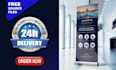 design roll up banner, retractable banner, pull up or roller banner