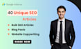 write bulk SEO articles blog posts and website copywriting