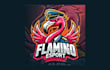 do creative flamingo mascot logo with free source file