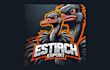 create unique ostrich mascot logo with my creative thinking
