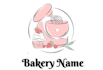 draw bakery, restaurant,  with business card